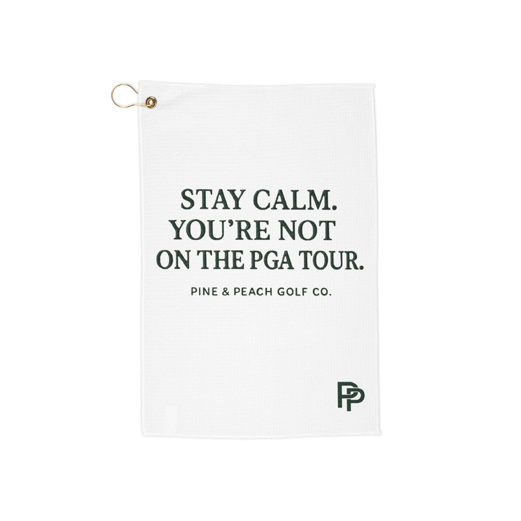 Pine and Peach Logo Golf Towel | Pine Tree with Peach Emblem