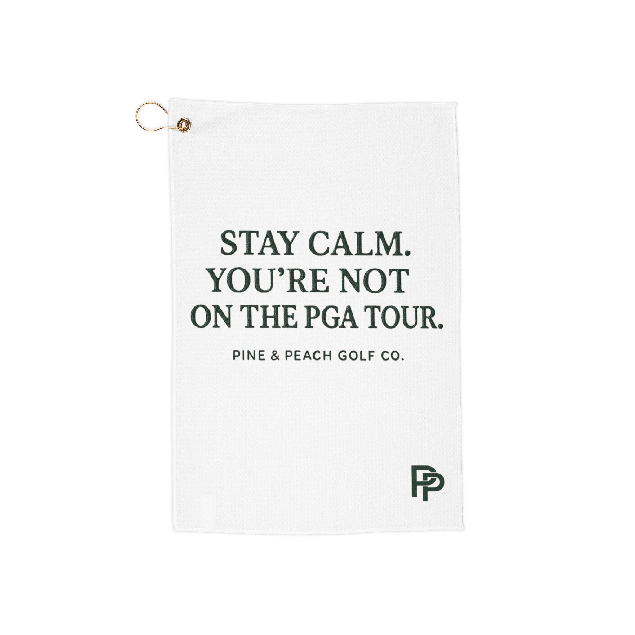 Pine and Peach Logo Golf Towel | Pine Tree with Peach Emblem